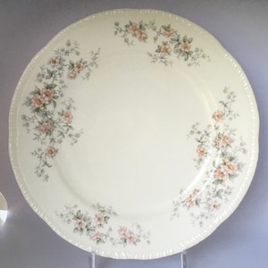 Set of Two 10&quot; Antique plates by Homer Laughlin with the Floral Pattern M42 N6. Floral Bouquet Pastel Romantic Delicate Flowers Made in USA