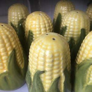 Vintage Shawnee Pottery Corn Salz & Pfefferstreuer Set Nostalgische Erntedank Erntedank Weihnachten Tablescape Tischdekoration Dekor Gelb Mais Grünes Blatt