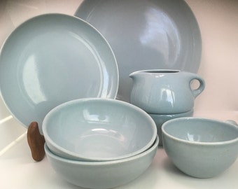 Choix Chine décontractée iroquoise par Russel Wright bleu brillant vaisselle assiette bol sucre crème tasse à thé vaisselle moderne du milieu du siècle service vaisselle