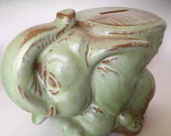 チョイスヴィンテージフランコマ貯金箱 象とバスケット 笑顔の豚と