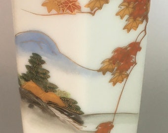 Choice Vintage Hexagon Kutani Porcelain Sake Bottle Jar Vase