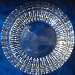 Gorham German Lead Crystal Bowl Lyric Pattern Serving Bowl Candy Dish Salad Bowl Centerpiece Textured Ridge Cut Diamond Cross Star Spikes
