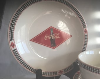 Coca-Cola von Gibson karierte flache Schale oder tiefe Teller - 3er-Set