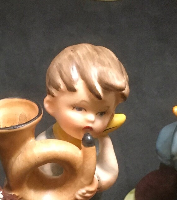 陶器　人形　音楽 Napco Set 6 Ceramic Musical Figurines Boys and Girls Playing