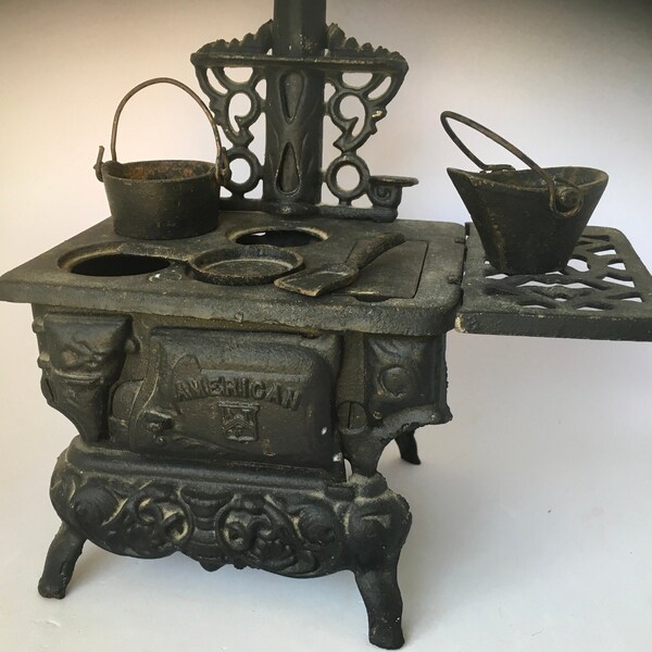 Antique Cast Iron Stove Miniature Stove Etsy