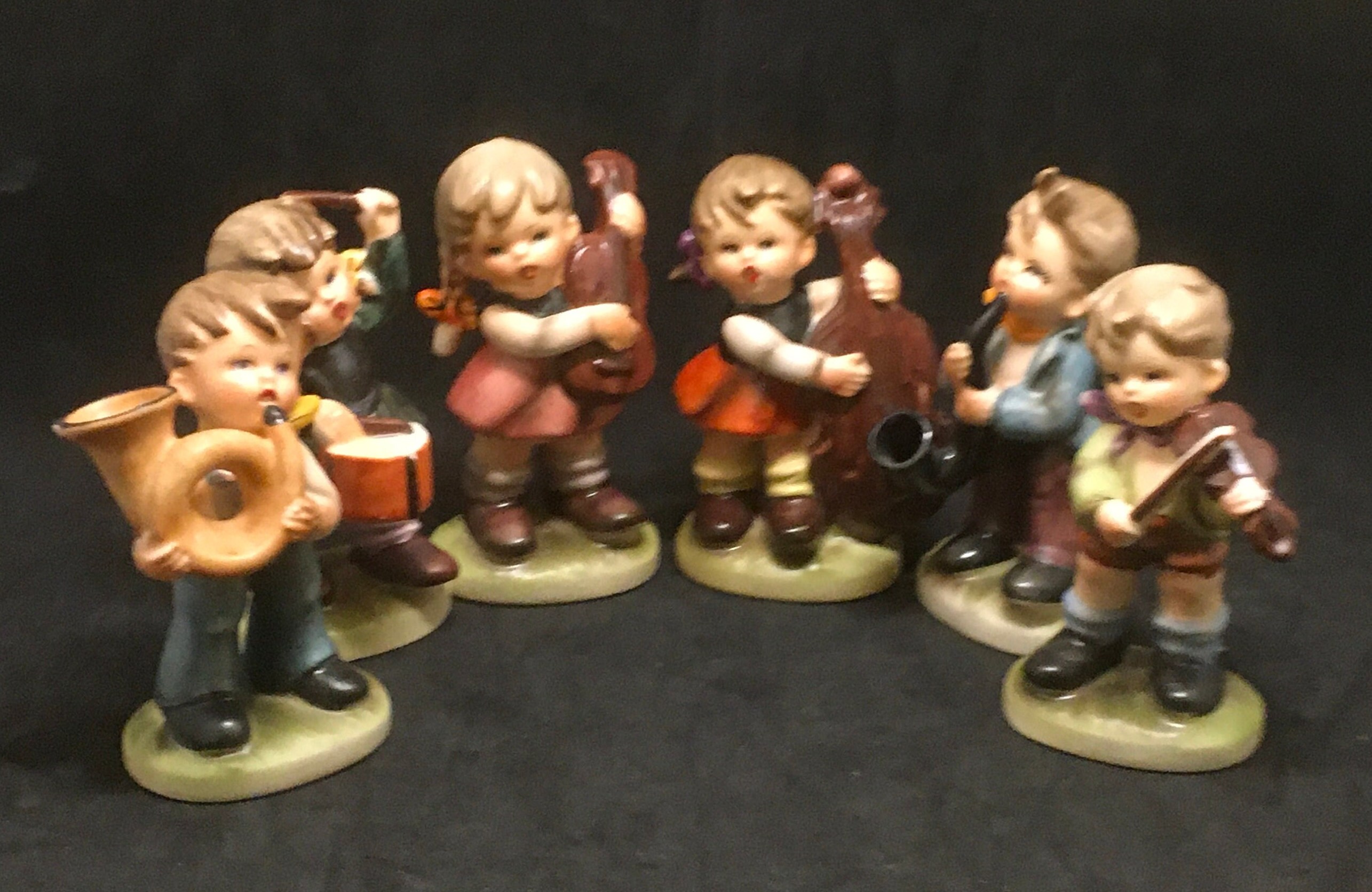 Napco Set 6 Ceramic Musical Figurines Boys and Girls Playing Music
