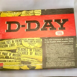 Vintage Avalon Hill D-Day Board Game 1977 3rd Edition WWII Strategy Wargame Appears Complete with Map & Counters