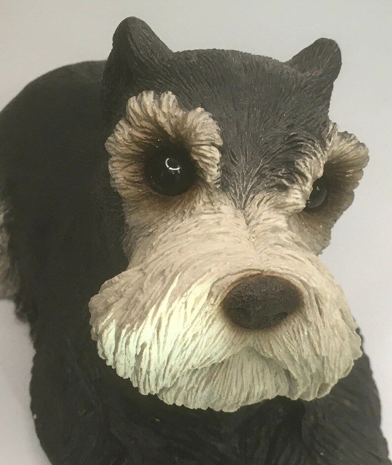 146 Black Schnauzer Sandicast Realistic Sculpture Sandra Brue Good Boy