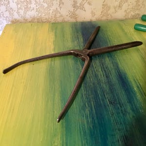 Authentic Antique ACIER R F Steel Fire Heated Curling Tongs Curling Iron late 1800s early 1900s Vintage Vanity Décor Stylist Display