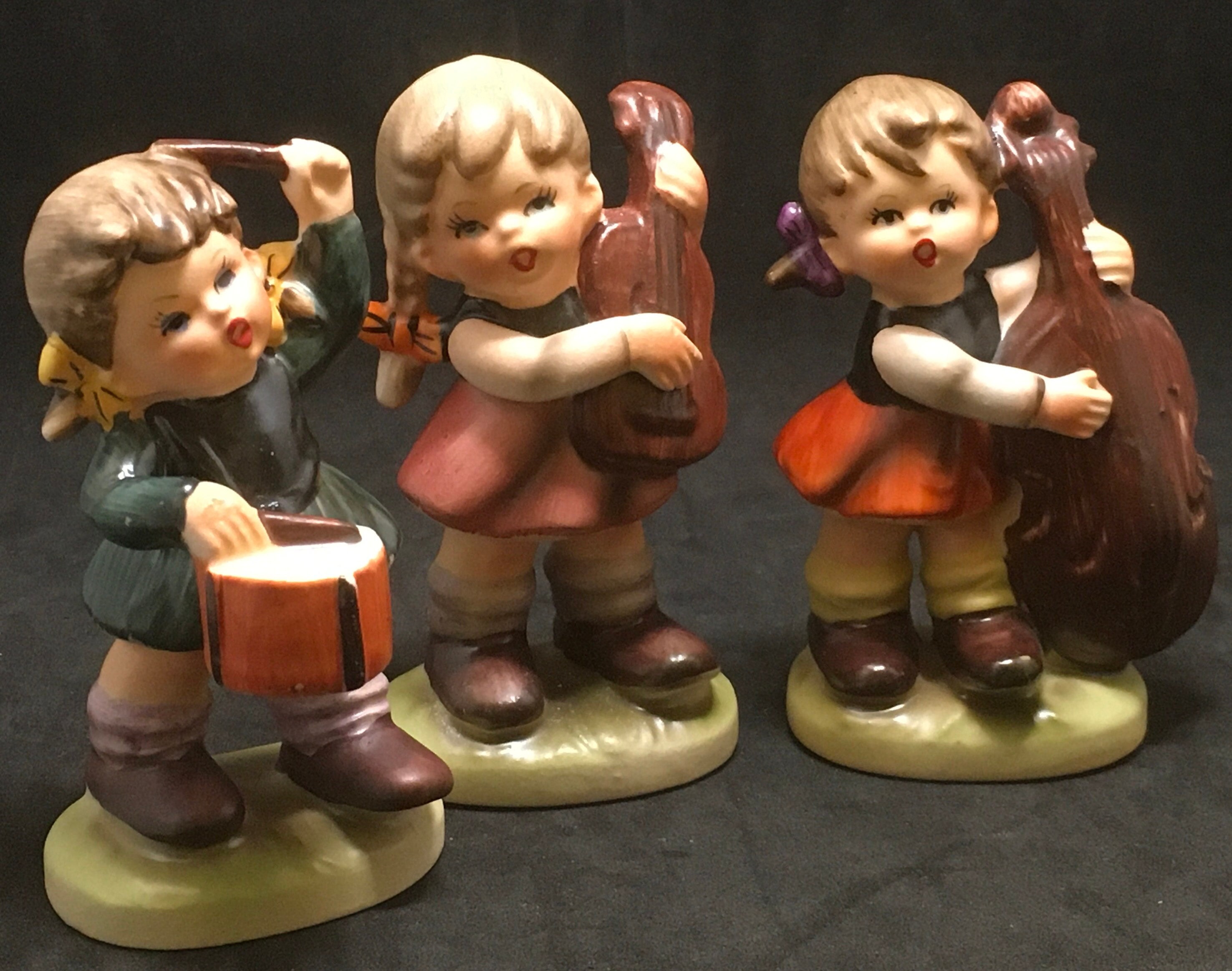 陶器　人形　音楽 Napco Set 6 Ceramic Musical Figurines Boys and Girls Playing Music