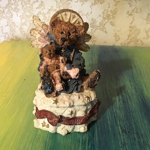 Vintage Boyds Bears& Friends Momma Bear - Angelica… The Guardian Handmade Ring Holder/ Jewelry Box figurine Mothers Day Gift New Mom