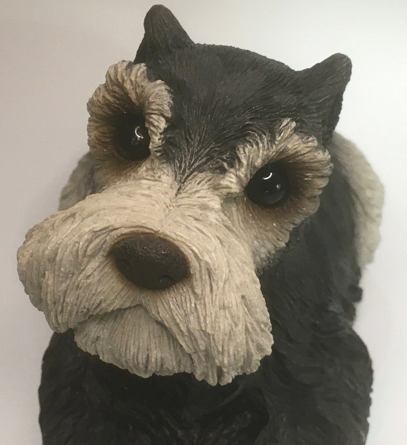 146 Black Schnauzer Sandicast Realistic Sculpture Sandra Brue Good Boy