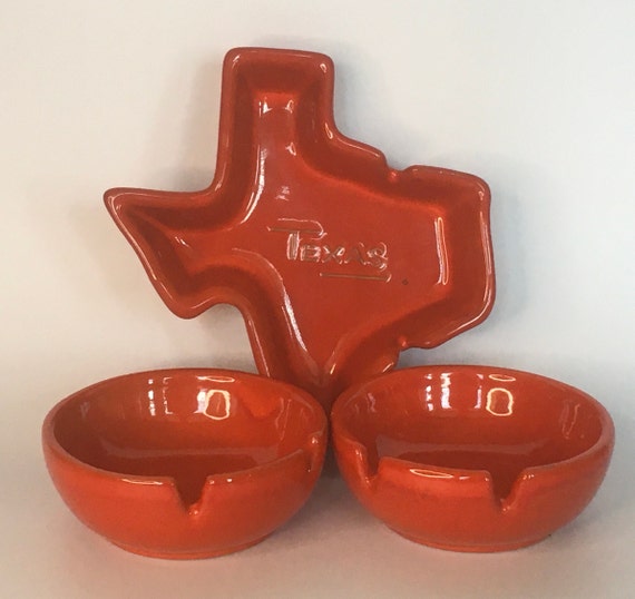 Vintage Frankoma Pottery Round or Texas Glossy Flame Red Frankoma
