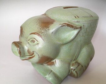 チョイスヴィンテージフランコマ貯金箱 象とバスケット 笑顔の豚と