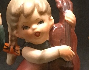 Napco Set 6 Ceramic Musical Figurines Boys and Girls Playing Music