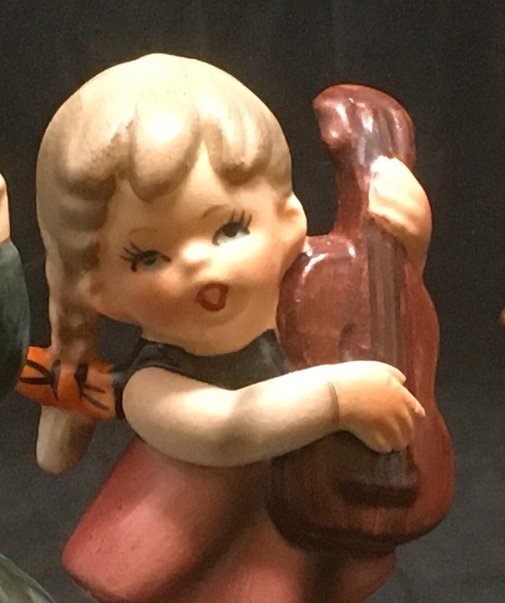 Napco Set 6 Ceramic Musical Figurines Boys and Girls Playing