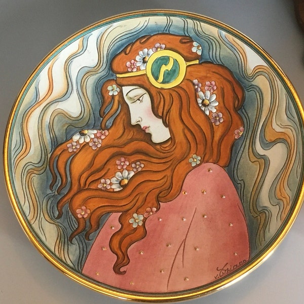 Limited Edition La Belle Femme Series “Lily” by Vincente Tiziano Italian Decorative Plate by Veneto Flair Plate no 121