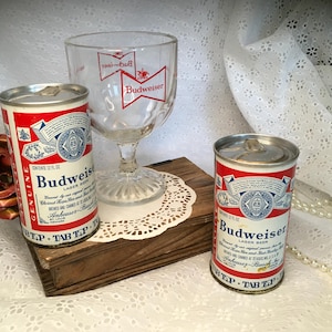 Wahl Sammlerstück Budweiser Anheuser Busch NIE GEÖFFNET Voll Tab Top Bierdosen oder Schoner Kelch Kelch Home Bar Dekor Alkohol Werbung