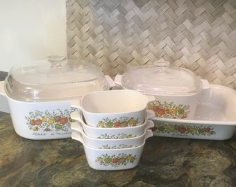 Choice Vintage Corning Ware Spice of Life Casserole Dish Pyrex Glass Lid A-5-B 5 Quart A-3-B 3 Liter Rectangle A-21 Small P-43-B 700 ML
