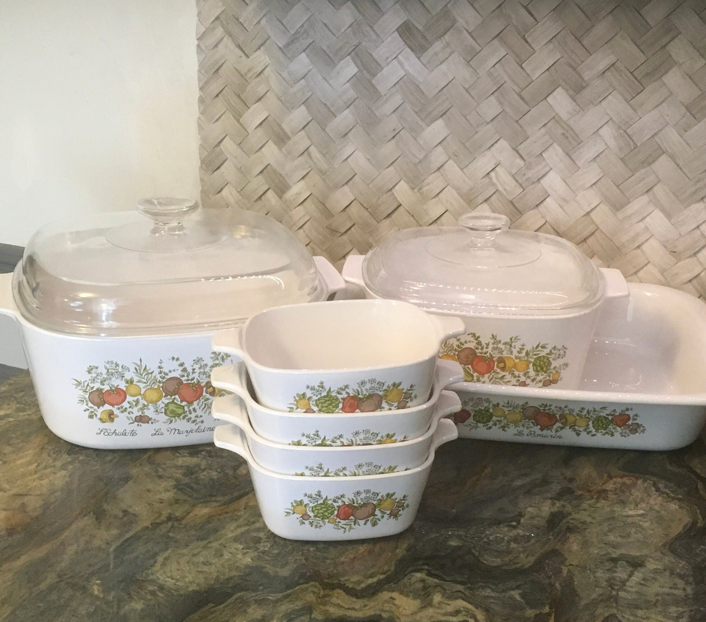 9-piece Set Vintage Corning Ware Spice of Life Casserole 9-piece Set Vintage Corning Ware Spice of Life Casserole