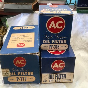 Choice Unused AC Oil Filter with Box 1940s - 1960s pf 117, pf 122, pf 316 GM Parts Dodge Buick Oldsmobile Chevrolet GMC etc