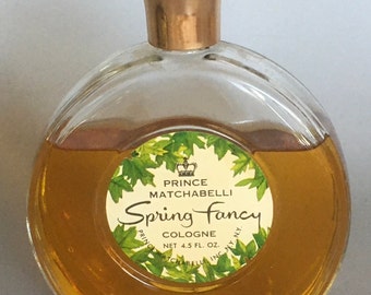Prince Matchabelli Spring Fancy Cologne 4.5 Oz Antique Perfume