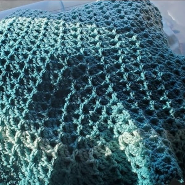 Teal Crocheted Shawl