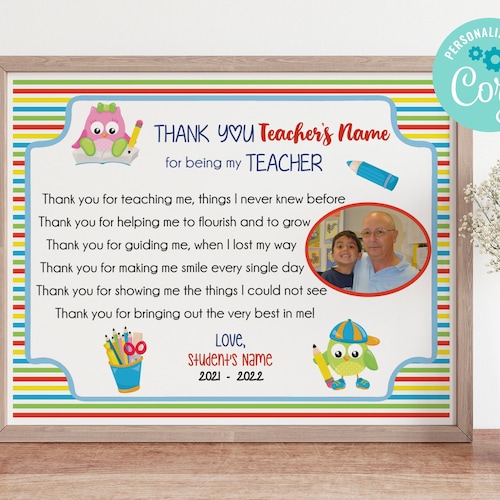 Teacher Appreciation Gift Printable Gift Special Teacher - Etsy