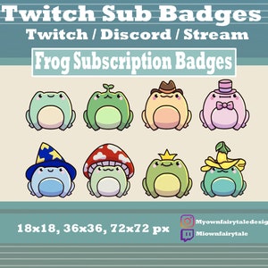Frog Twitch Sub Badges / Frog Emotes / Frog Icons - Discord - Twitch - Stream
