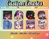Custom Emote Commissions - Chibi - Cute - Kawaii - Twitch - Discord - YouTube