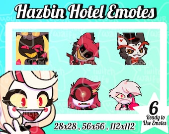 Hazbin Hotel Chibi Emotes - Twitch - Discord - YouTube - Cute - Kawaii