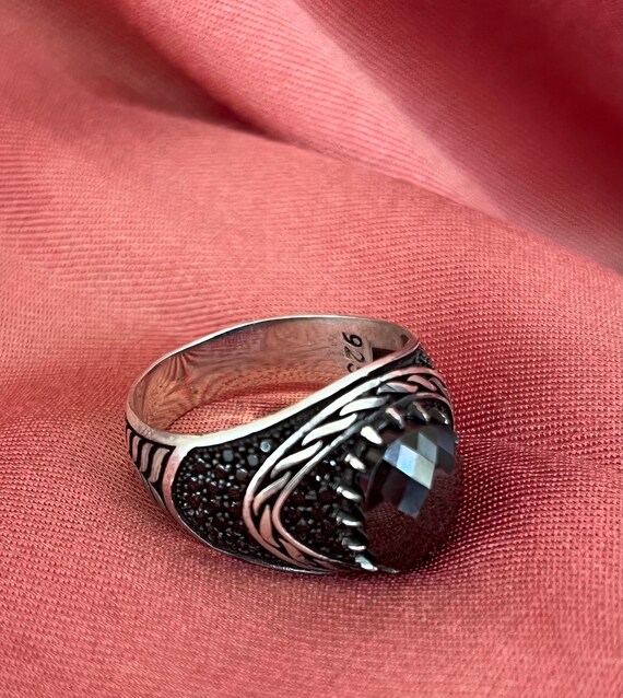 Micro Stone,natural Men's Ring,handmade Turkish Handmade Men Ring