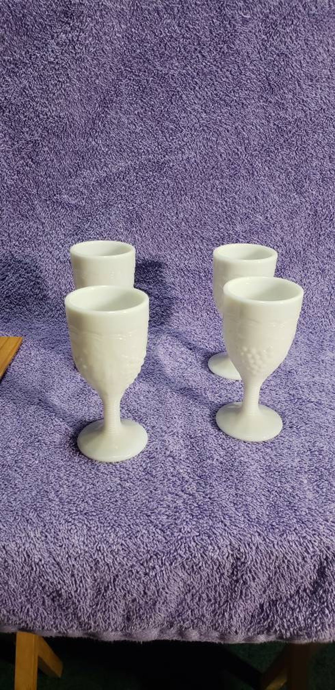 Set of 4 Imperial Milk Glass Cordial Sherry Glasses Etsy