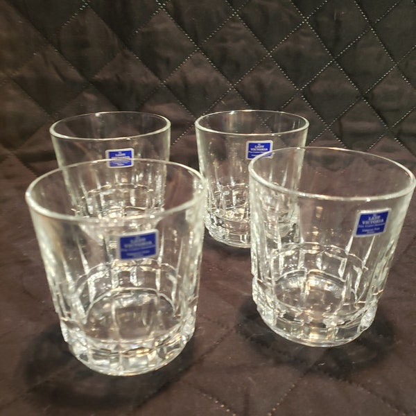 Lady Victoria fine crystal Stemware imported from France 10oz set of 4 on the rocks Chantelle pattern