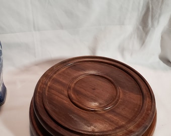Large Chinese hand carved wood base stand display 8.50Wx2.50T  New in box.