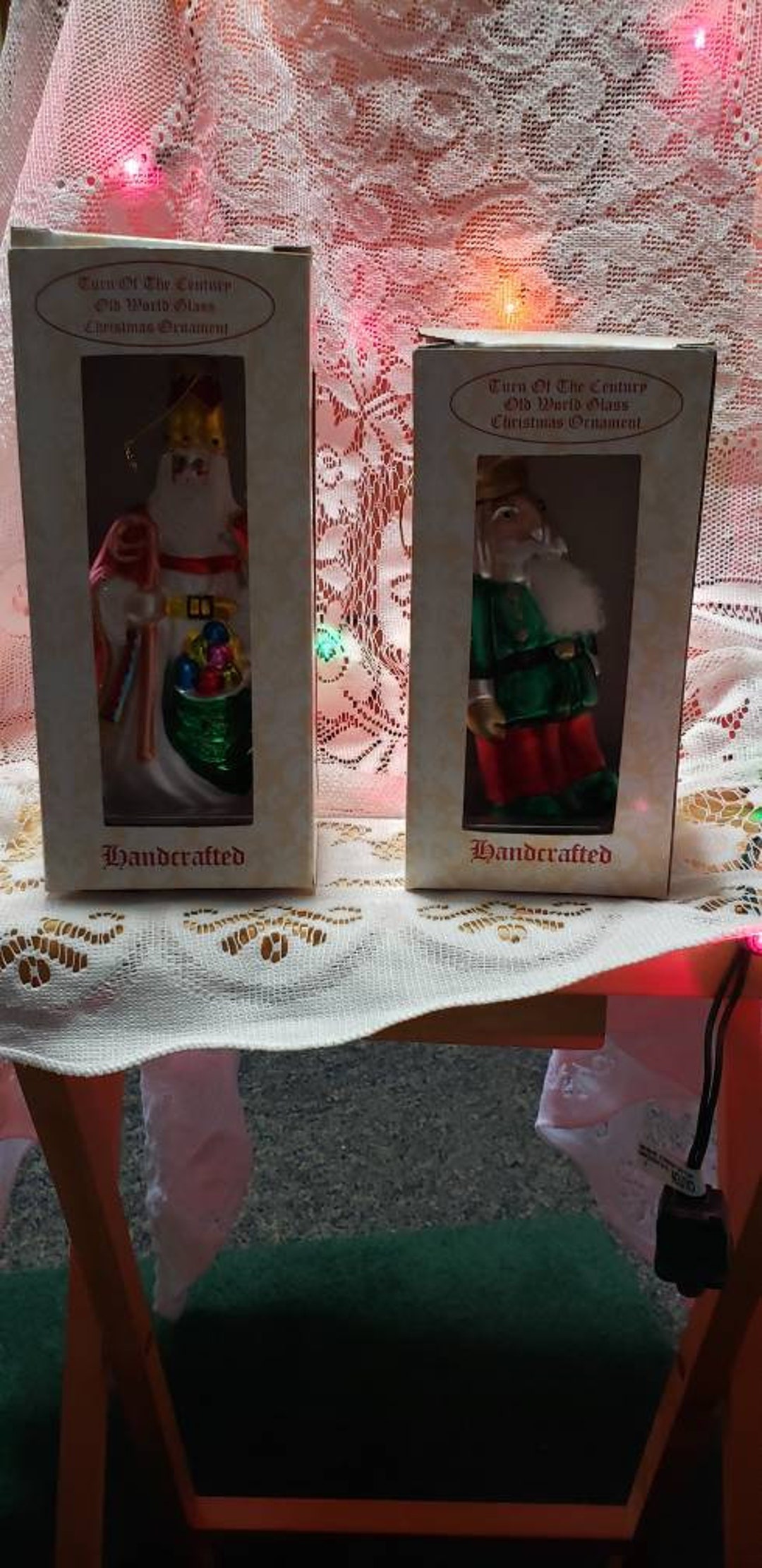 Glitter Nativity Religious Jesus Mary Joseph Glass Ornament Xmas Tree