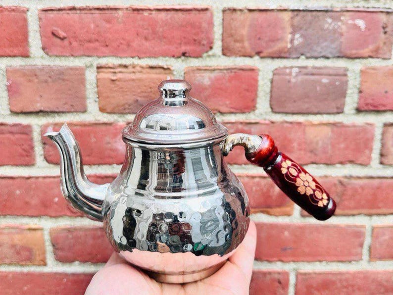 Sliver R Traditional Handmade Hammered Copper Teapot, Authentic Turkish Tea ...