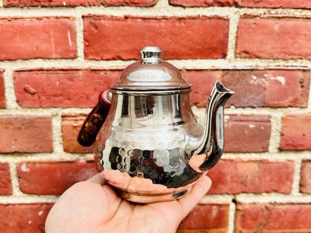 Sliver R Traditional Handmade Hammered Copper Teapot, Authentic Turkish Tea ...