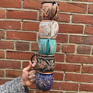 Copper Mug Handcrafted 100% Pure Hammered Finish Solid Copper Mugs traditional 7 year anniversary gift him /her select your color free ship