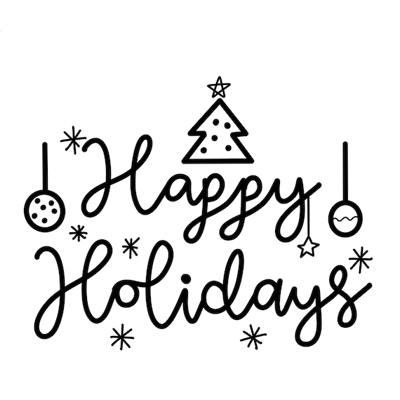 Happy Holidays Svg Png Pdf Ai Jpg Eps Dxf | Etsy