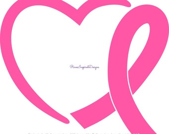 Breast Cancer Awareness Heart svg, png, jpg, dxf