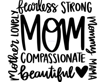 Mom Phrase Collage svg, png, jpg, pdf, eps, dxf, ai