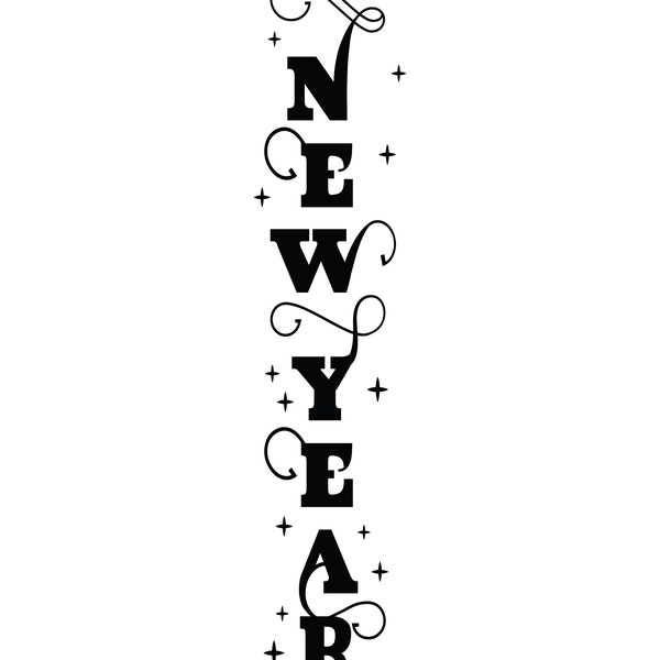 Happy New Year porch sign svg, png, jpg, ai, eps, dxf