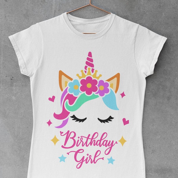 Unicorn Birthday Girl svg png