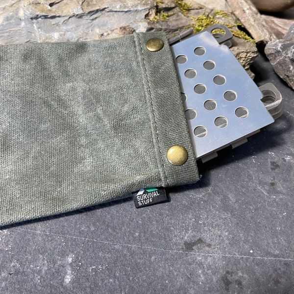 Survival waxed linen bag small - perfect for your bushcraft - outdoor adventure - for collecting tinder and much more