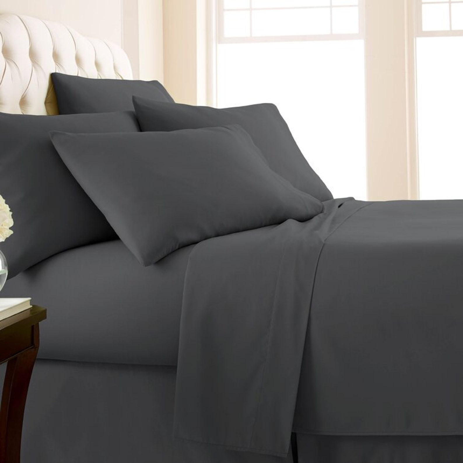 10-inch Deep Pockets, 6-piece Cotton Sheet Set 800-TC, Soft Egyptian ...