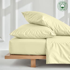 600-Thread Count Sheet Set 100% Egyptian Cotton 18&quot; Inch Deep Pockets Custom 4-Piece Bedsheet, 2 Pillowcases, 1 Flat and 1 Fitted Sheet