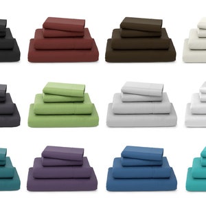 15-Inch Deep Pocket, Organic Cotton Sheet, 1000 Thread Count Sateen Weave Eco-Friendly 4-PC Bed Sheet Set,Flat Sheet-Fitted Sheet-Pillowcase