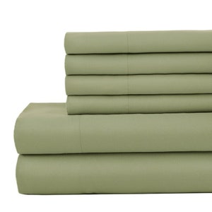 6-Piece Cotton Sheet Set,800-TC, 28-Inch Deep Pockets Soft Egyptian 800-Thread Count Bedsheet, 1 Flat Sheet, 1 Fitted Sheet, 4 Pillowcases