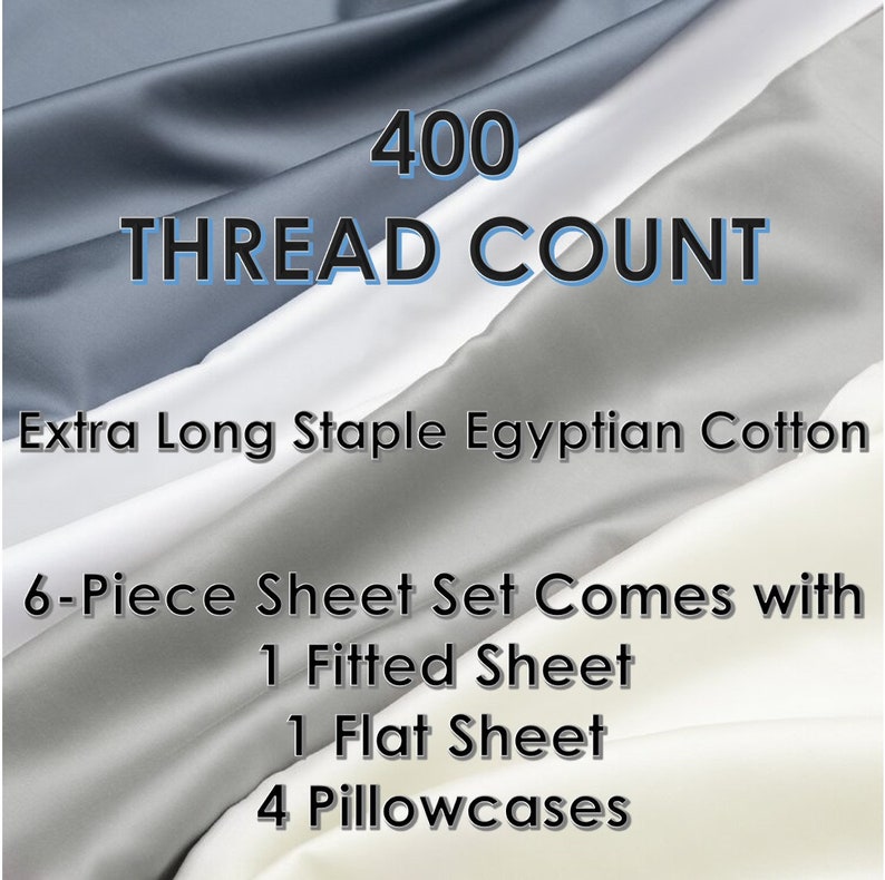 21inch Deep Pockets, 6piece Cotton Sheet Set,400tc, Soft Egyptian